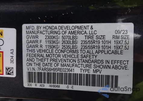2024 Honda Cr-V Hybrid Sport Touring из США, поврежденный, VIN 7FARS6H95RE023641